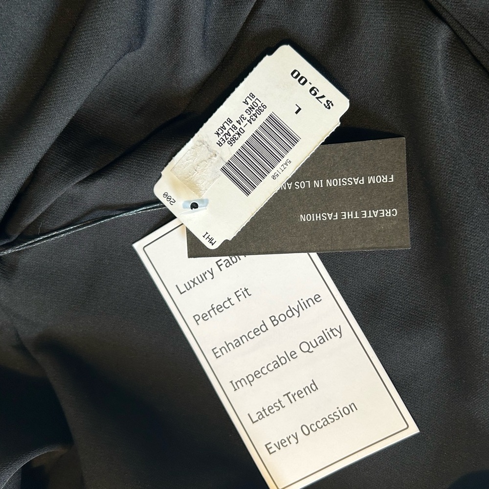 🔥🆕🔥 (Size L) HAVE Los Angeles 3/4 sleeve black blazer - Picture 3 of 5